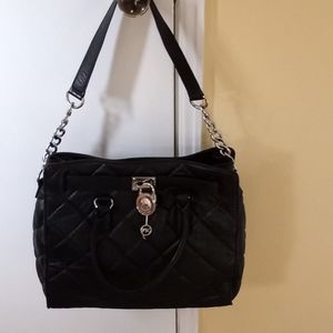 Michael Kors Black leather large Satchel Handbag
